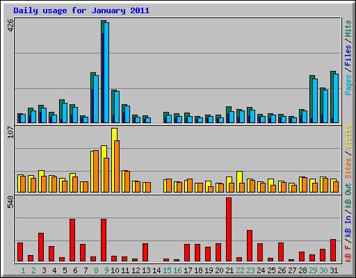 Daily usage for January 2011