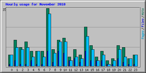 Hourly usage for November 2010