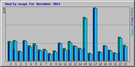 Hourly usage for December 2011